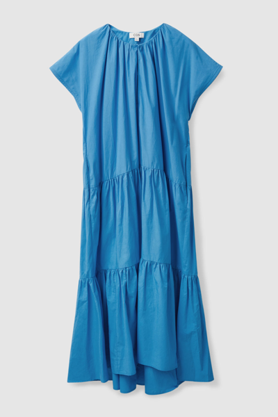 Shop Cos Tiered A-line Maxi Dress In Blue