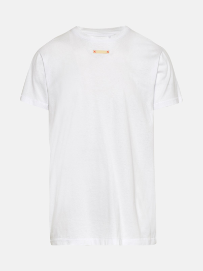 Shop Maison Margiela White Cotton Basic Logo T-shirt