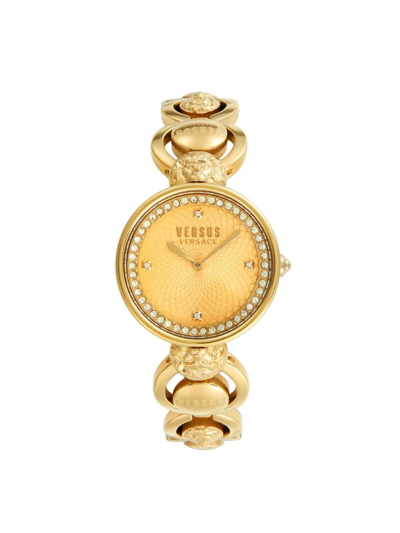 Shop Versus Women's 34mm Yellow Goldtone Stainless Steel & Crystal Jewelry Bracelet Watch