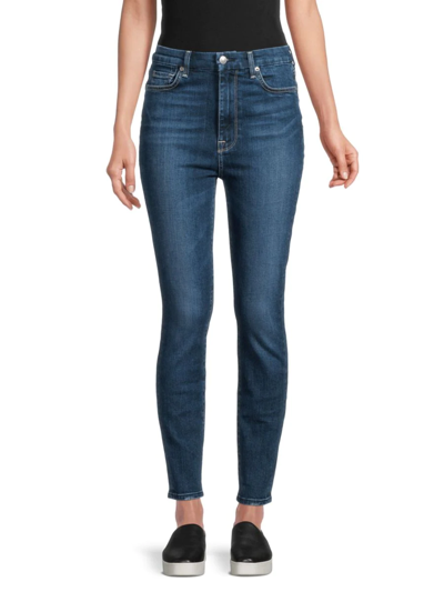 Shop 7 For All Mankind Women's Aubrey High-rise Skinny Jeans In Sky Blue