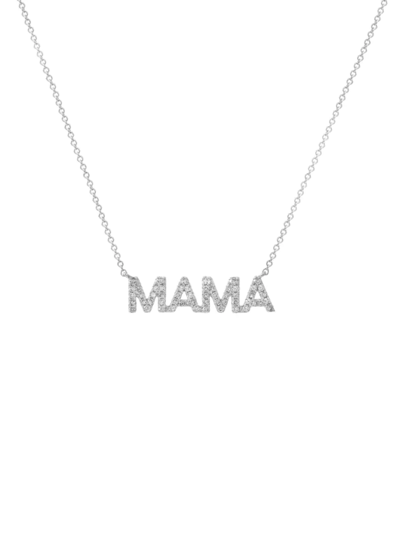 Shop Diana M Jewels Women's 14k White Gold & 0.25 Tcw Mama Pendant Necklace