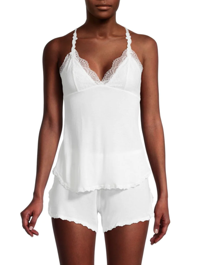 Shop Monique Lhuillier X Hanky Panky Women's 2-piece Bouquet Bride Camisole & Shorts Sleep Set In Off White