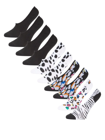 Shop Juicy Couture Women's 10-pack Liner Socks In White Multi