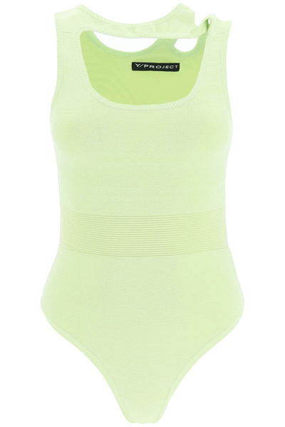 Shop Y/project Y Project Triple Neckline Knit Body In Green