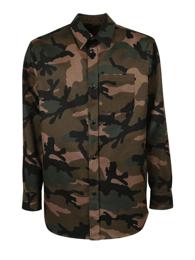 Shop Valentino Camouflage Shirt Jacket In Multi