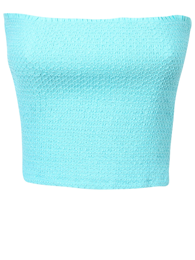 Shop Alice And Olivia Bandeau Crop Top In Blue