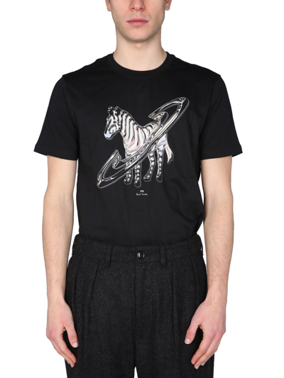 Shop Ps By Paul Smith Zebra Rings T-shirt In Nero