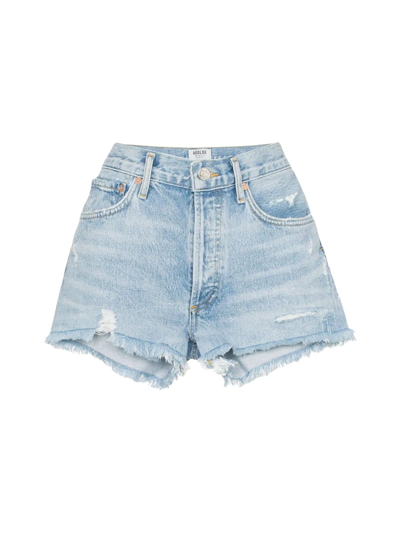 Agolde Parker Vintage Cutoff Shorts Riptide 32 In Blue