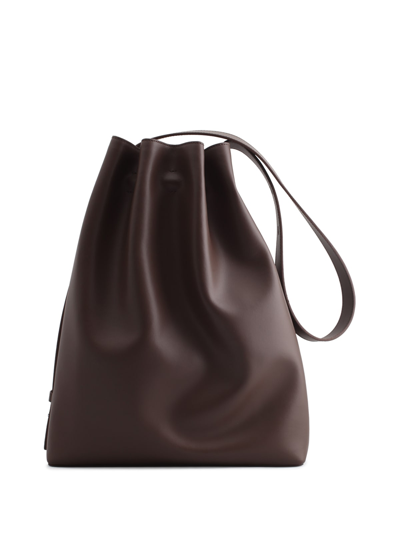 Maxi Marin Drawstring Shoulder Bag In Chocolate