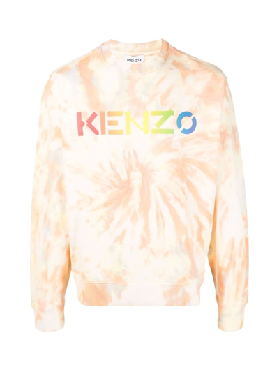 Shop Kenzo Print Logo Classic Sweater In C Peche
