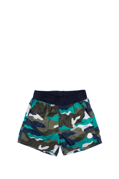Shop Moncler Nylon Beach Shorts In Multicolor