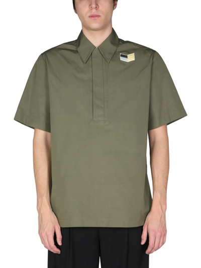 Shop Jil Sander Poplin Polo Shirt In Militare