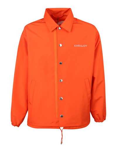 Shop Khrisjoy Logo Jacket Bomber In Orange