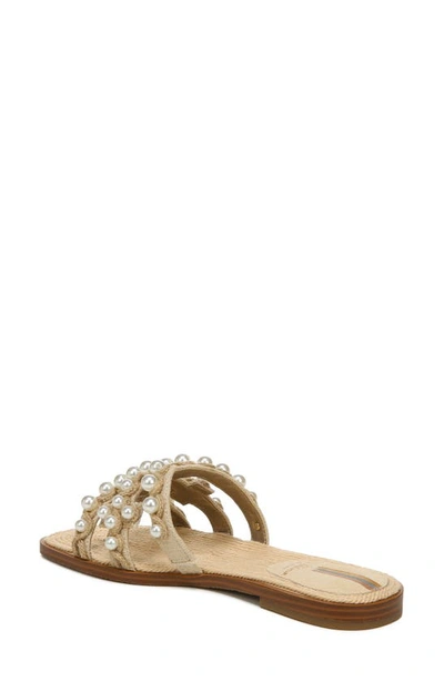 Shop Sam Edelman Bay Imitation Pearl Cutout Slide Sandal In Summer Sand