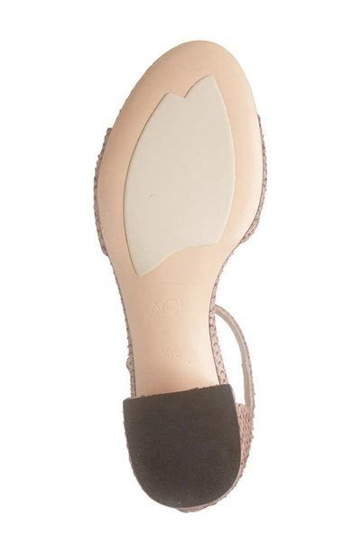 Shop Agl Attilio Giusti Leombruni Snake Embossed Block Heel Sandal In Blush Met Print