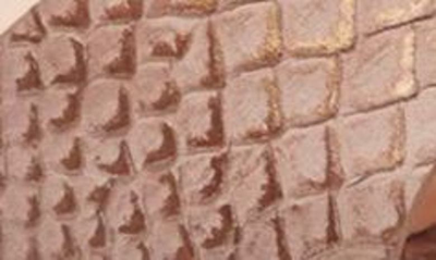 Shop Agl Attilio Giusti Leombruni Snake Embossed Block Heel Sandal In Blush Met Print