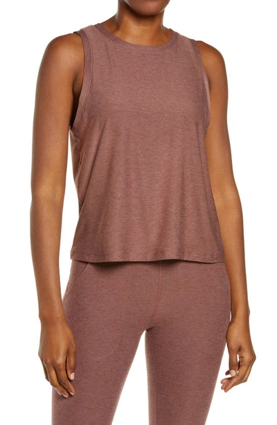 Shop Beyond Yoga Balanced Muscle Tank In Sienna Brown Heather