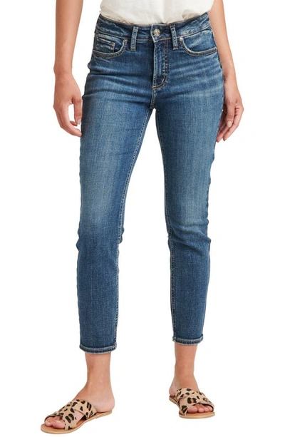 Shop Silver Jeans Co. Suki Skinny Crop Jeans In Indigo