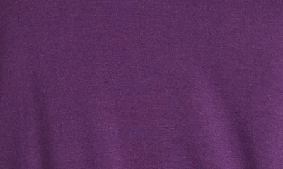 Renee C Solid Scrunched Sleeve Top In Plum