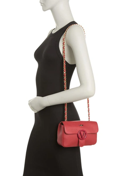 Shop Valentino By Mario Valentino Poisson Leather Crossbody Bag In Lipstick Red