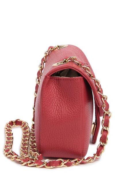 Shop Valentino By Mario Valentino Poisson Leather Crossbody Bag In Lipstick Red