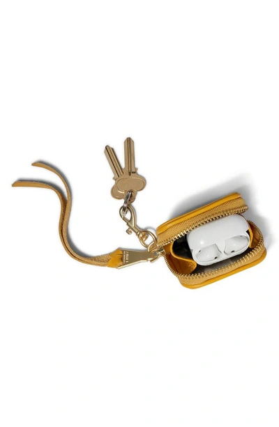 Shop Aimee Kestenberg Clip-on Leather Earbuds Case In Golden Root
