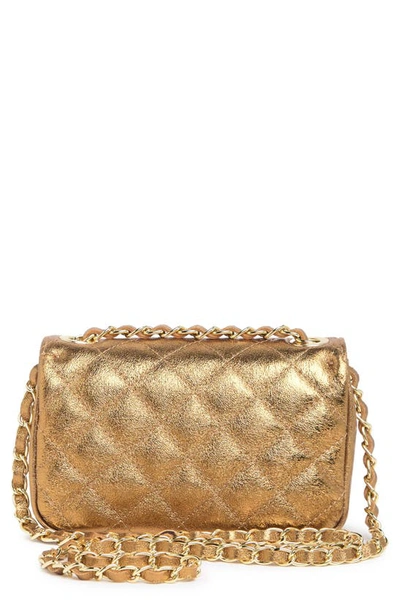 Shop Persaman New York Anette Croc-embossed Leather Crossbody Bag In Metallic Gold