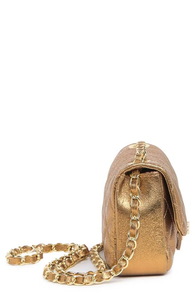 Shop Persaman New York Anette Croc-embossed Leather Crossbody Bag In Metallic Gold