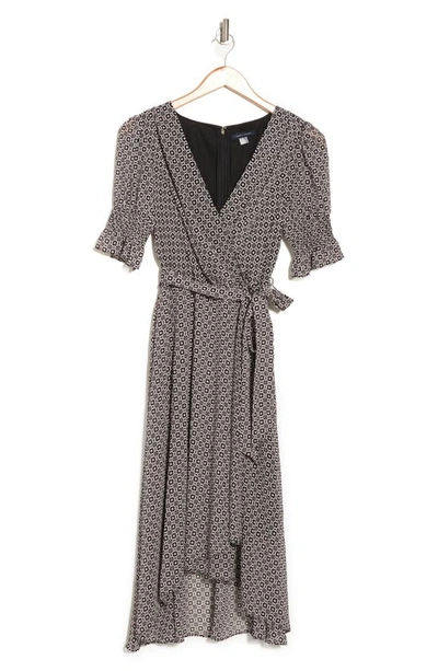 Tommy Hilfiger Geo Floral Short Sleeve High-low Dress In Bk/ Bllrna |  ModeSens