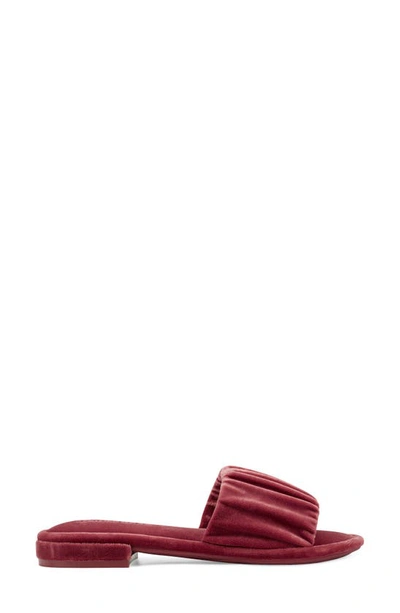 Shop Aerosoles Jamaica Ruched Slide Sandal In Strawberry Wine Velvet