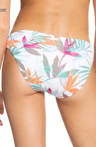 Shop Roxy Beach Classics Hipster Bikini Bottoms In Bright White Floral Of Paradis