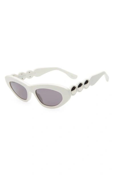 Shop Alaïa 51mm Retro Cat Eye Sunglasses In Ivory