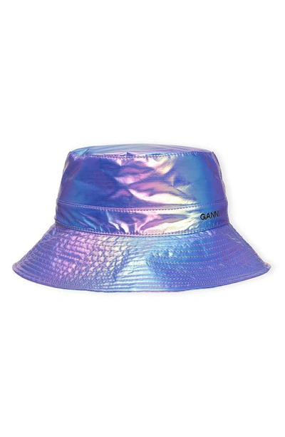 Shop Ganni Recycled Polyester Bucket Hat In Rainbow