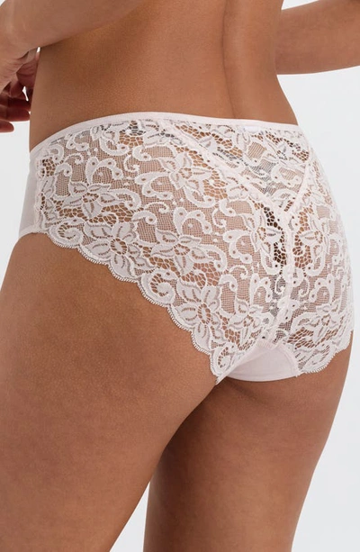 Shop Hanro Luxury Moments Lace Back Briefs In Gentle Pink