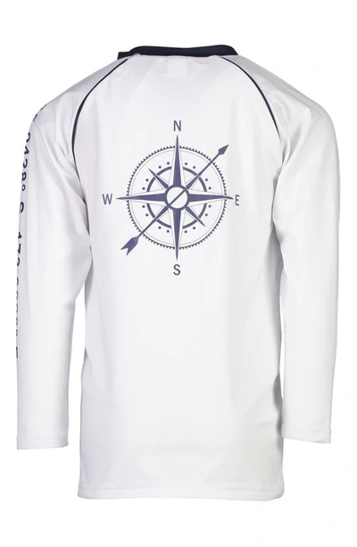 Snapper Rock Little Boy's & Boy's Compass Rashguard In White