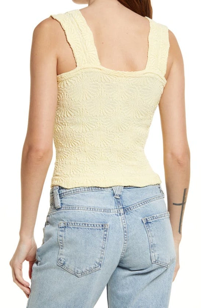 Shop Free People Love Letter Floral Knit Camisole In Mellow Yellow