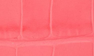 Shop Alexander Mcqueen Skull Croc Embossed Leather Card Case In Neon Pink