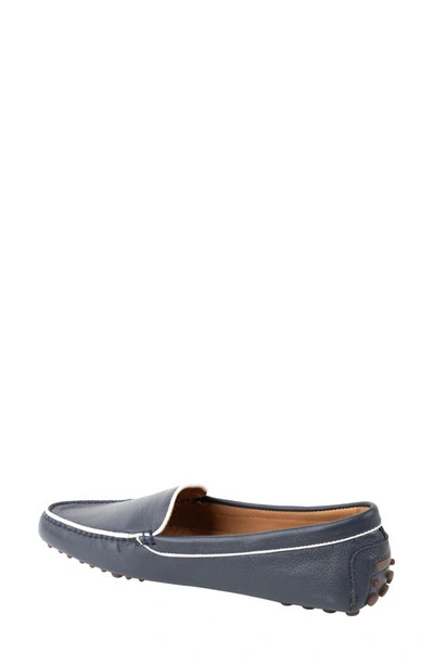 Patricia Green Jill Piped Driving Moccasin In Navy