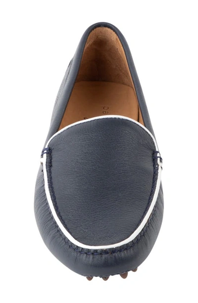 Patricia Green Jill Piped Driving Moccasin In Navy