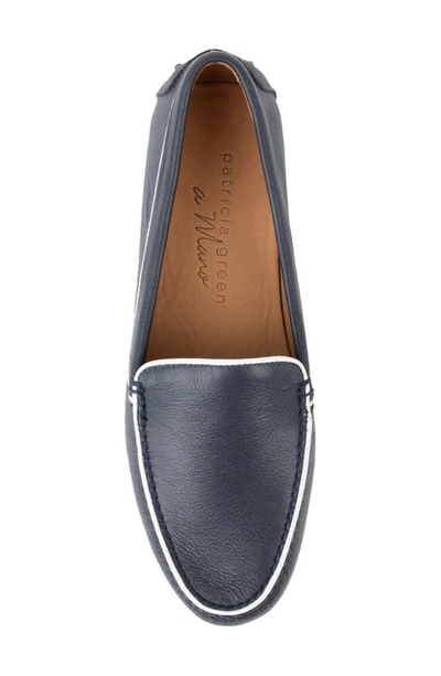 Patricia Green Jill Piped Driving Moccasin In Navy