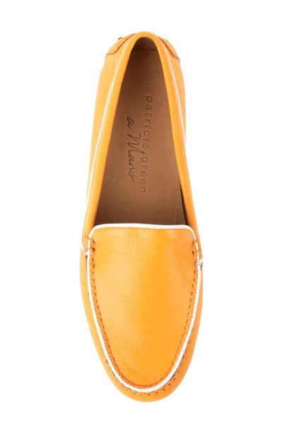 Patricia Green Jill Piped Driving Moccasin In Tangerine