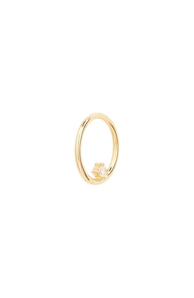 Shop Lizzie Mandler Fine Jewelry Single Diamond Huggie Hoop Earring In Yellow Gold