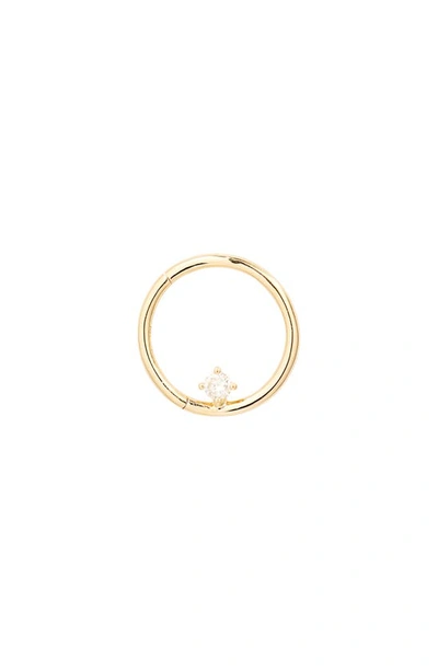 Shop Lizzie Mandler Fine Jewelry Single Diamond Huggie Hoop Earring In Yellow Gold
