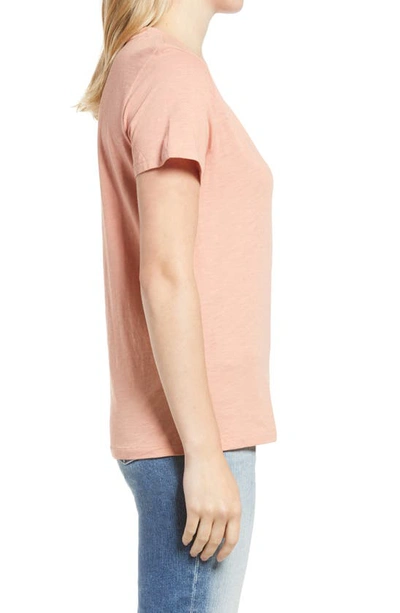 Shop Madewell Whisper Cotton V-neck T-shirt In Burnished Blush