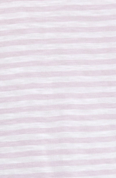 Shop Caslon Short Sleeve V-neck T-shirt In Purple Bloom- White Stripe
