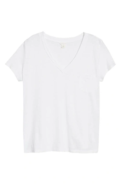 Shop Caslon V-neck Short Sleeve Pocket T-shirt In White
