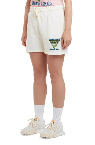 Shop Casablanca Icon Embroidered Organic Cotton Shorts In  Tennis Club Icon