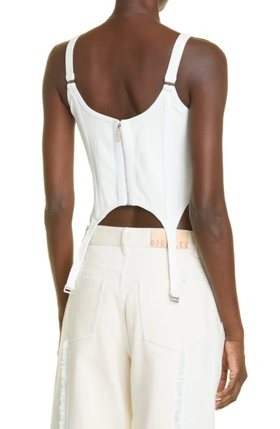 Shop Dion Lee Ribbed Combat Corset Tank Top In Clear Blue