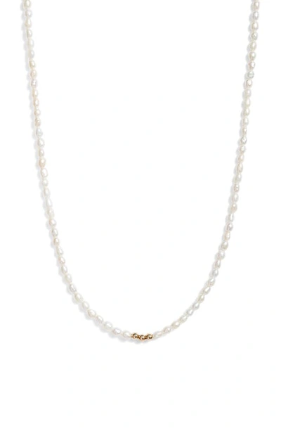 Shop Set & Stones Natasha Genuine Pearl Necklace In Gold