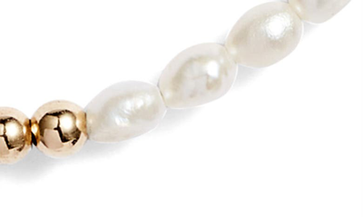 Shop Set & Stones Natasha Genuine Pearl Necklace In Gold